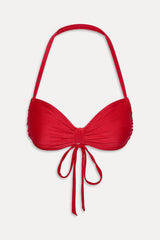 Reece Satin Halter Bikini Top - Lovebird
