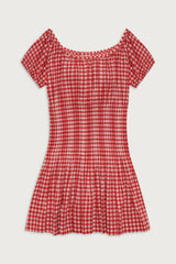 Sadie Gingham Mini Dress -  Cherry Gingham