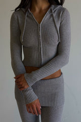 Aimee Zip Up Hoodie - Rain Cloud