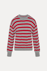 Sloane Oversized Knit Sweater - Cloud Cover Stripe
