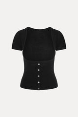 x JENNIE Sofia Knit Top - Black