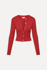 Sundae Cropped Cardigan - Cherry